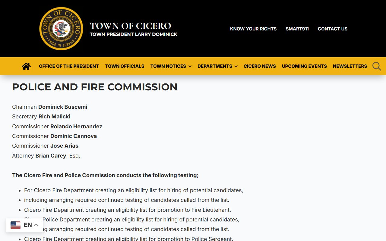 Town of Cicero police department website for bench warrant information