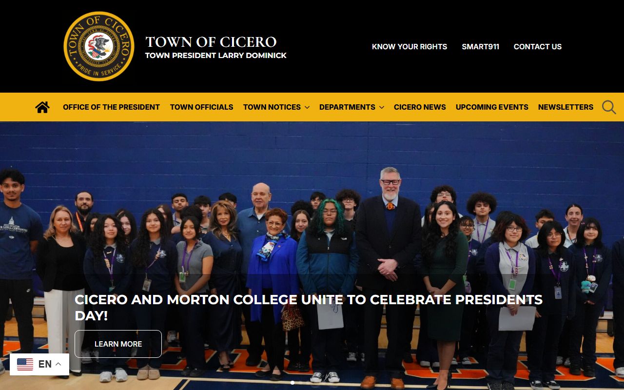 Town of Cicero website for public records and warrant inquiries