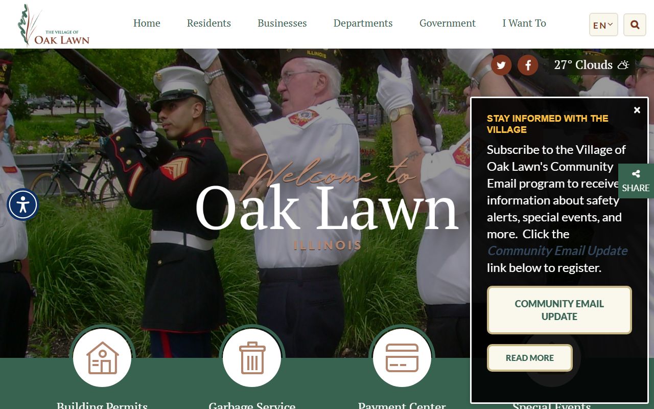 Oak Lawn Police Department website for bench warrant records and inquiries