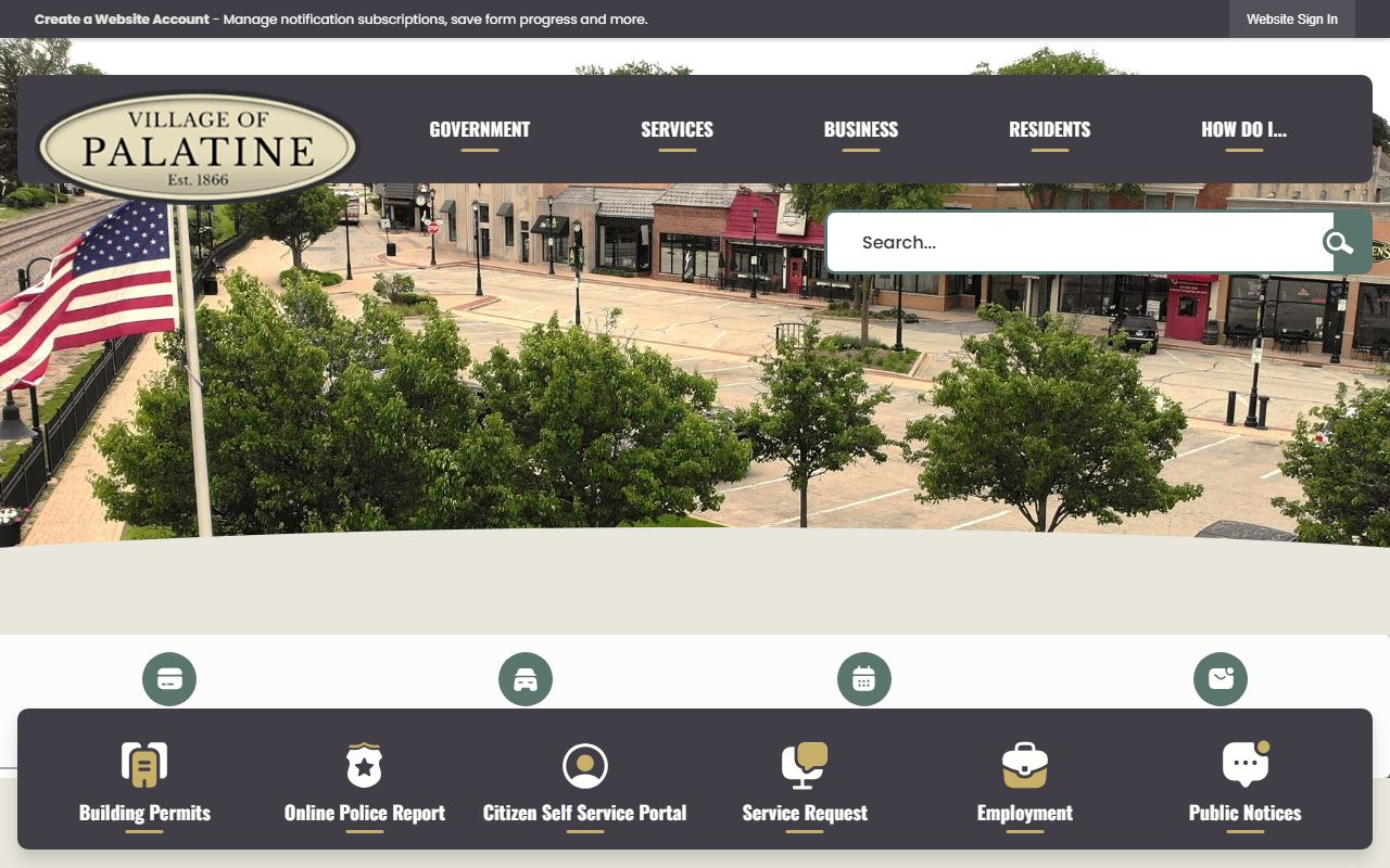 Village of Palatine website for public records and services