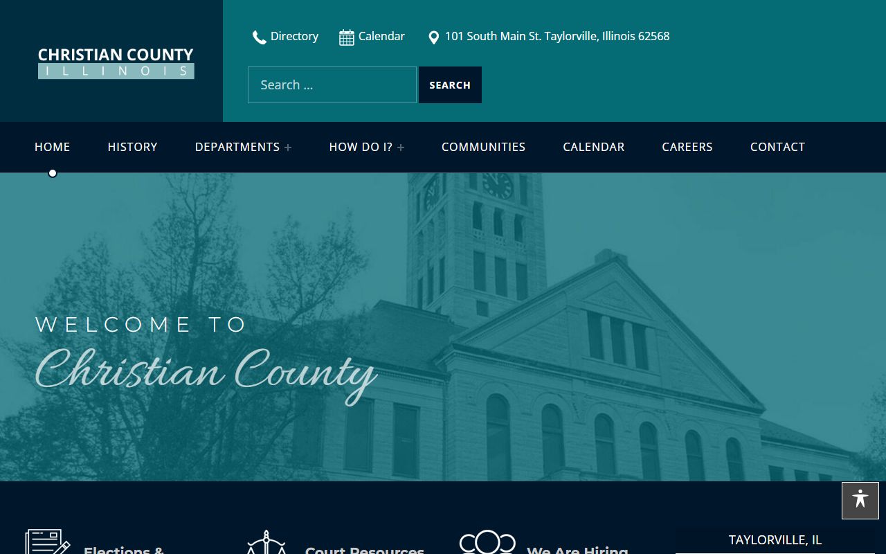 Christian County government portal for bench warrant information