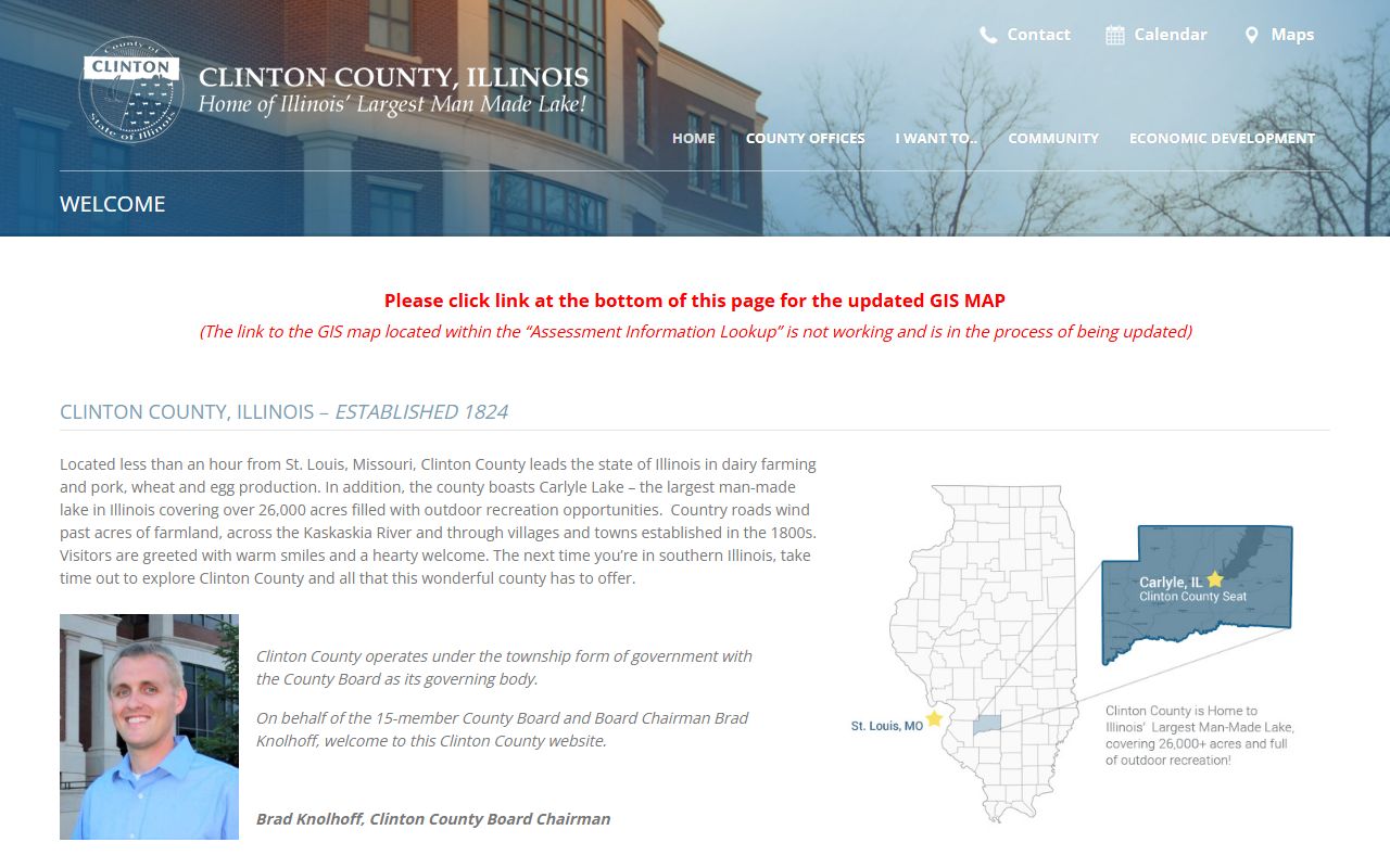 Clinton County government website for bench warrant records