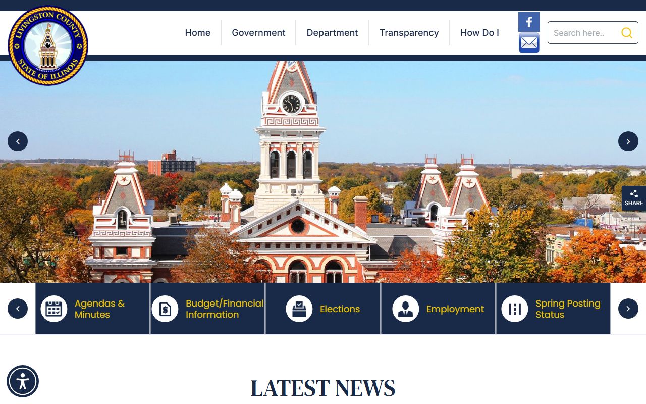 Livingston County government website for bench warrant records