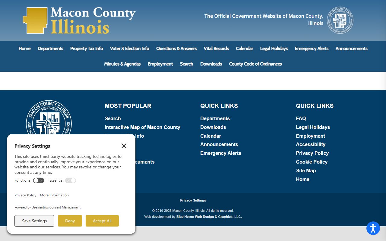 Macon County Circuit Clerk website for bench warrant records and case search