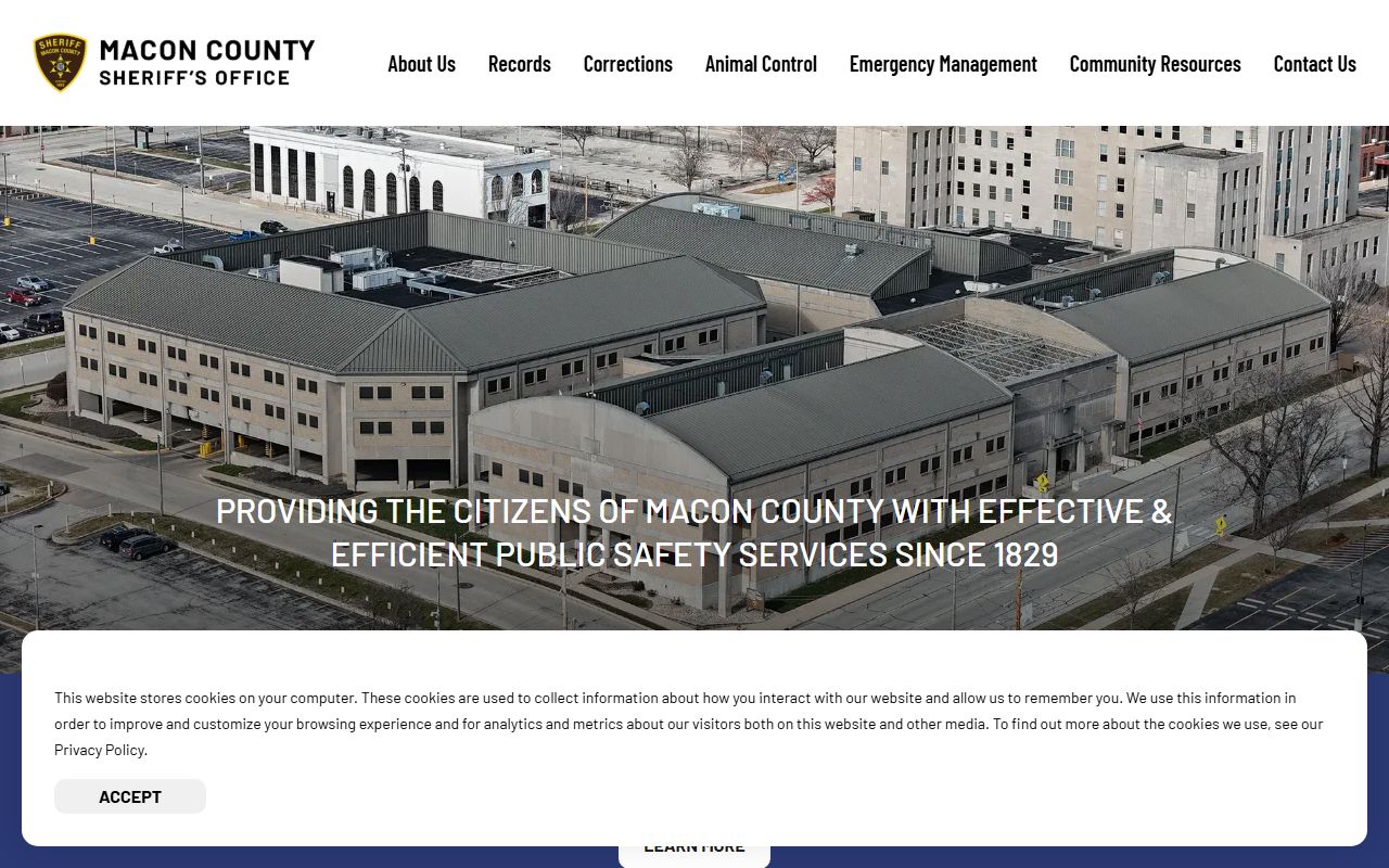 Macon County Sheriff Office website for bench warrant information