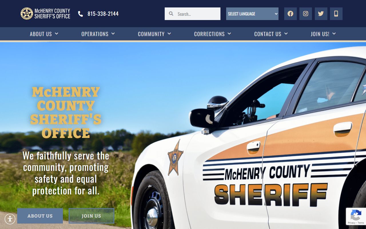 McHenry County Sheriff Office website for bench warrant information