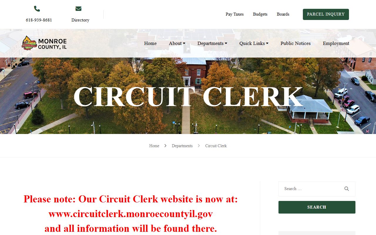 Monroe County Circuit Clerk website for bench warrant records