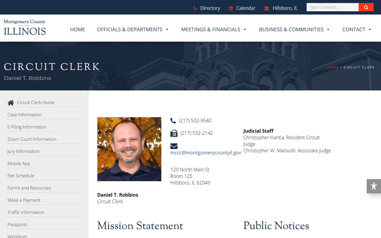 Montgomery County Circuit Clerk website for bench warrant records