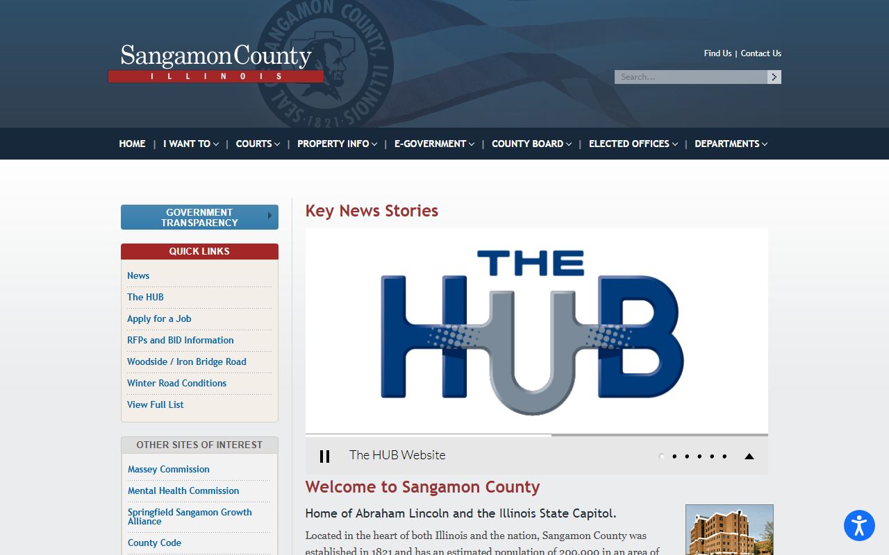 Sangamon County government portal for bench warrant records