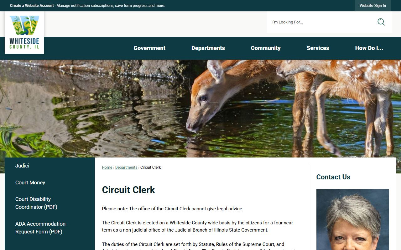 Whiteside County Circuit Clerk website for bench warrant records