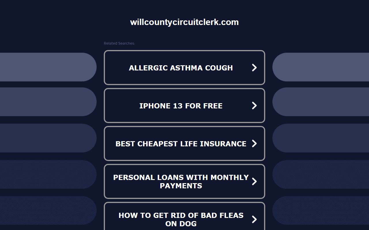 Will County Circuit Clerk website for bench warrant records