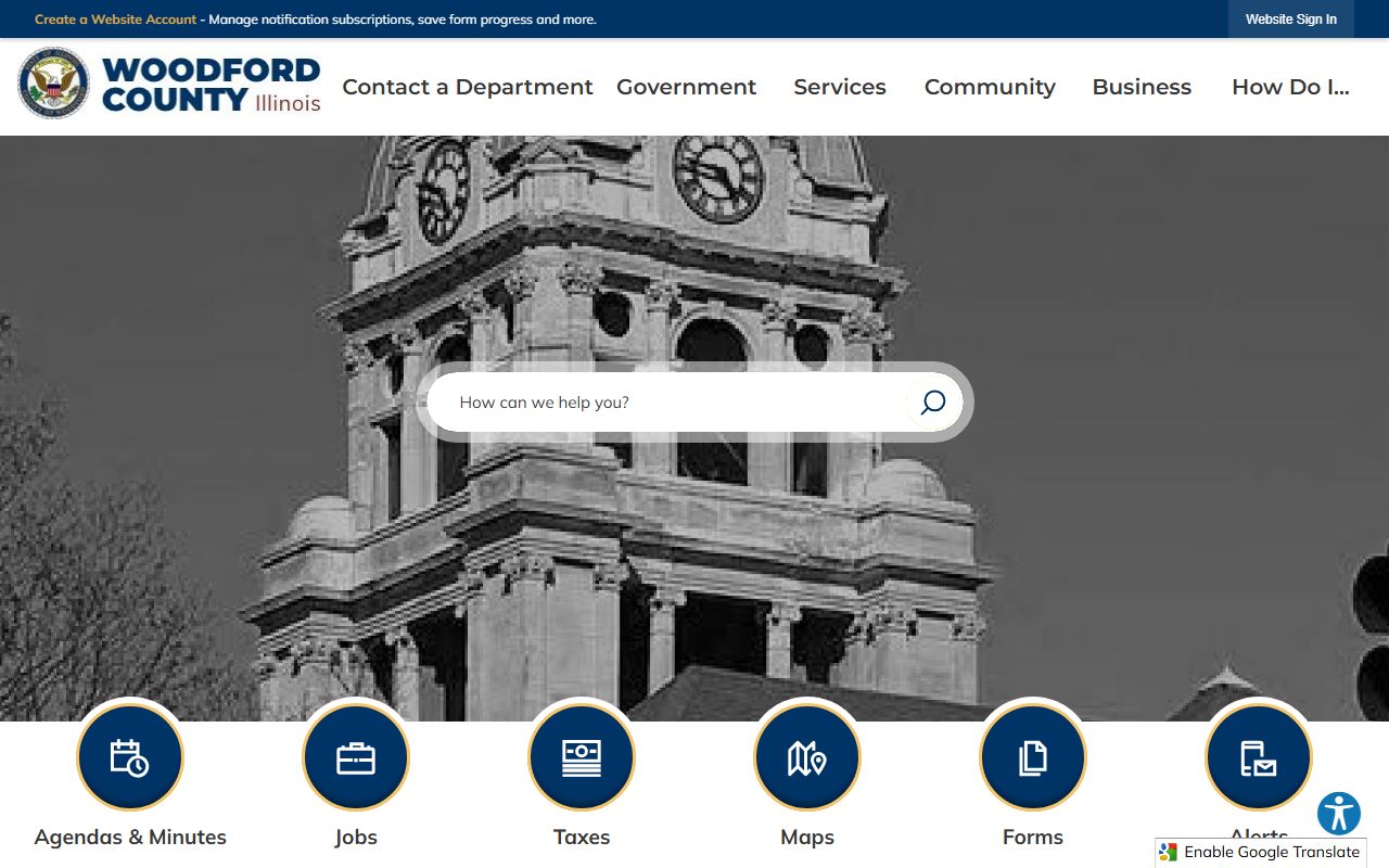 Woodford County website for bench warrant records